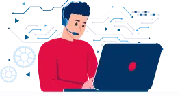 Client using laptop